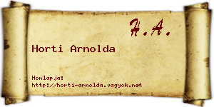 Horti Arnolda névjegykártya